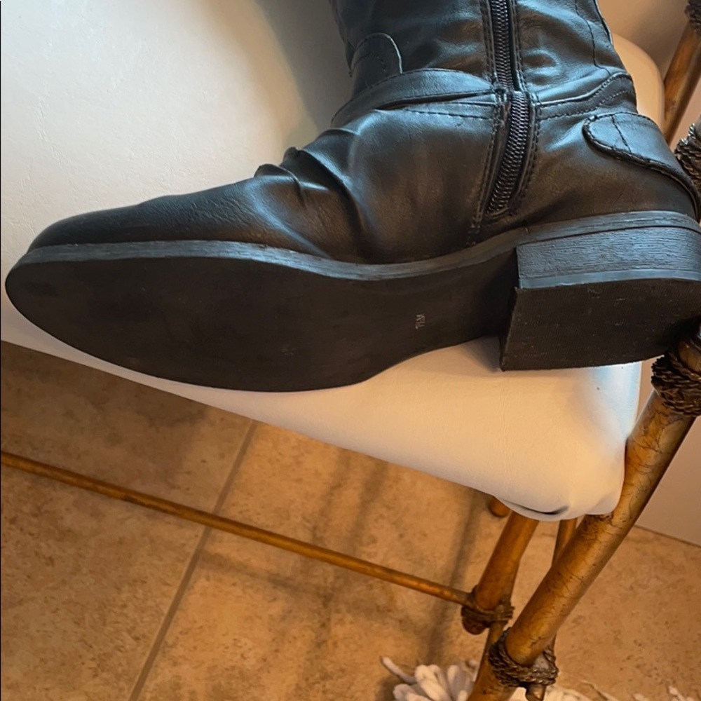 Thigh high motorcycle style boots